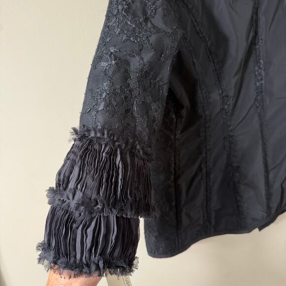 NWT Barronduquette Lace Ruffle Jacket SZ 8 Formal Witchy Dark Romantic Goth - Picture 6 of 13